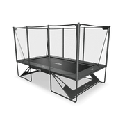 ACON X 17ft rektangulär studsmatta med nät och stege, svart. & 10111-X-BL