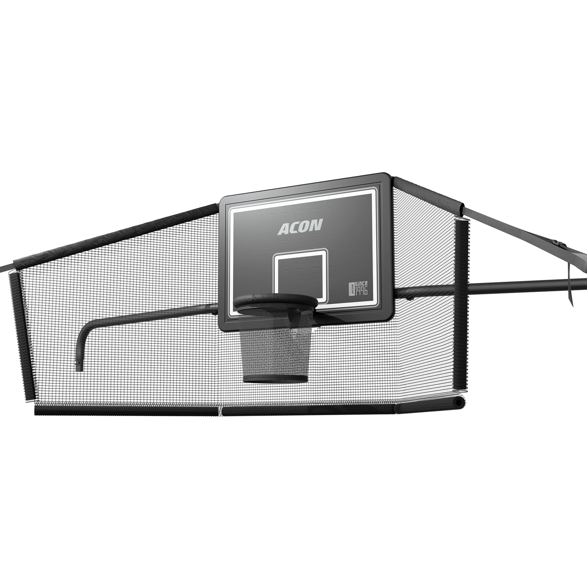 ACON X Basketkorg med bollfångarnät för rektangulär studsmatta