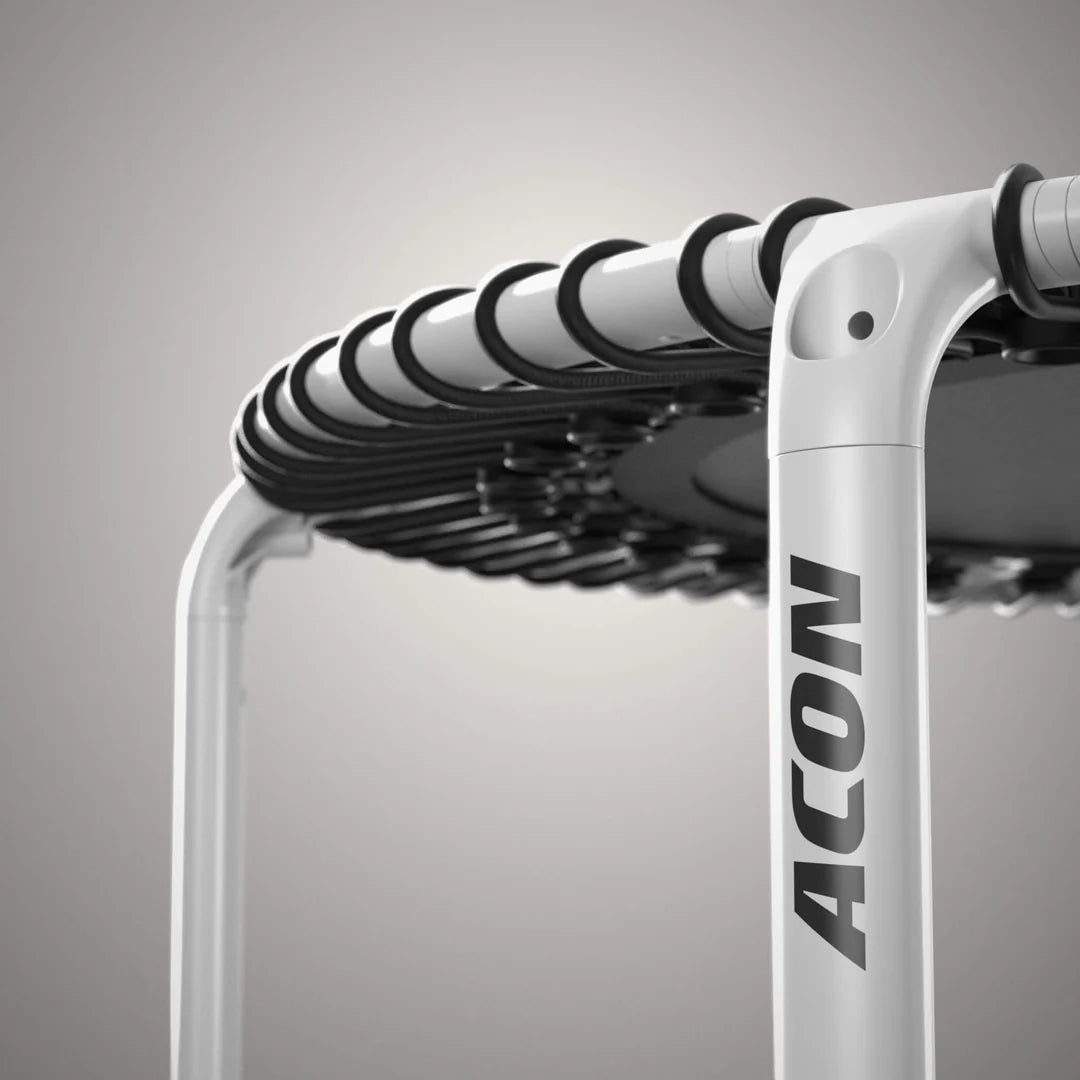 ACON Fit 1,12m Rund Studsmatta, Active handlebar, Vit